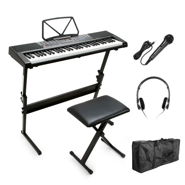 61 Keys MK 2108 Electronic Piano Keyboard Digital Lighting LCD Display
