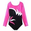BAOHULU-vêtements de gymnastique à manches longues, noir et rose à chaud pour jeunes filles, Costume athlétique, tenue de danse pour enfants ► Photo 3/6