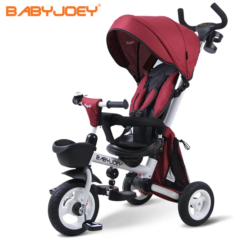 Английский бренд; Babyjoey детский трехколесный велосипед складная детская коляска Buggy1-5 лет детские руки пуш-ап Детские коляски - Цвет: red