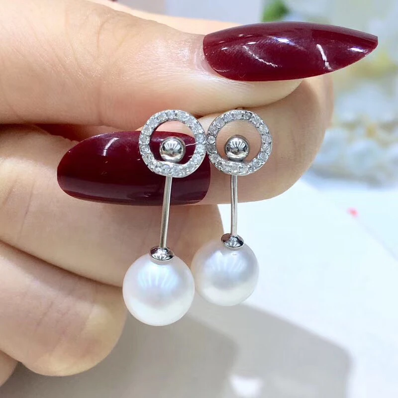 

Trendy 925 Sterling Silver Pearl Earrings Findings Stud Earrings Settings Mountings Parts Mounts for Wedding Gift Bridal Women