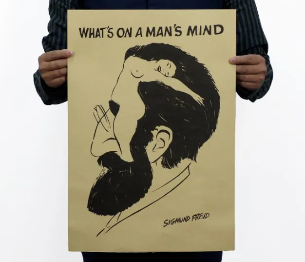 Портрет Freud винтажная крафт-бумага классический фильм плакат карта школы стены офиса художественные принты в стиле ретро