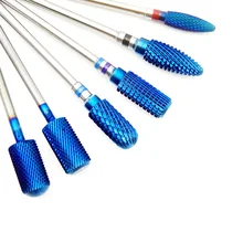 Очиститель 6 Тип синий карбид-вольфрамовый ногти дрель небольшое сверло заусенцы Электрический для маникюра Дрель аксессуары фреза