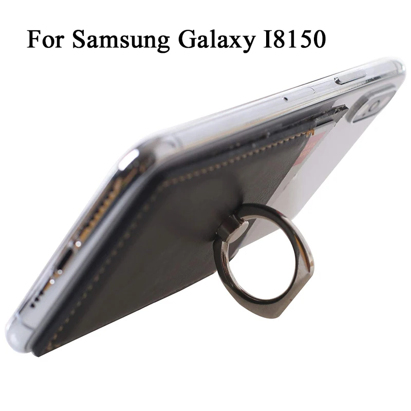 

PU leather Cell Phone Card Holder with Ring Stand For Samsung Galaxy W I8150 back cover case pouch