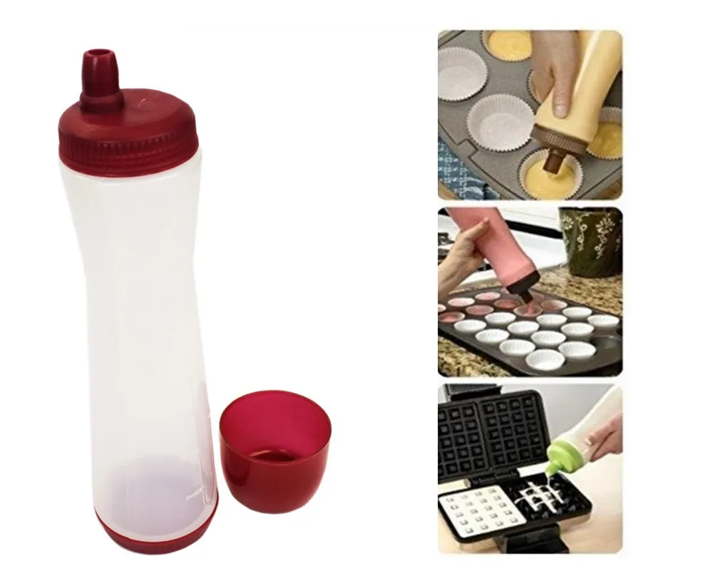 

Pancake Cupcake Waffle Muffin Batter Pen- Squeeze Bottle- Syrup Dispenser for Cakes, Pancakes, Cupcakes, etc (random color)