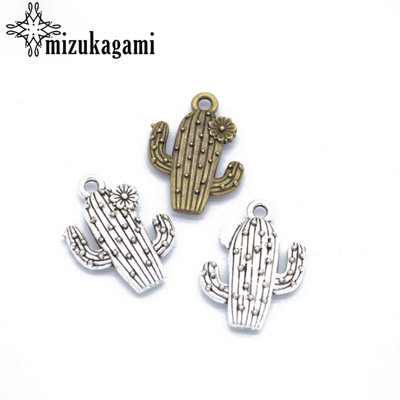 

Retro Zinc Alloy Silver Bronze Cactus Charms 60pcs/lot For DIY Fashion Drop Earrings Jewelry Making Accessories