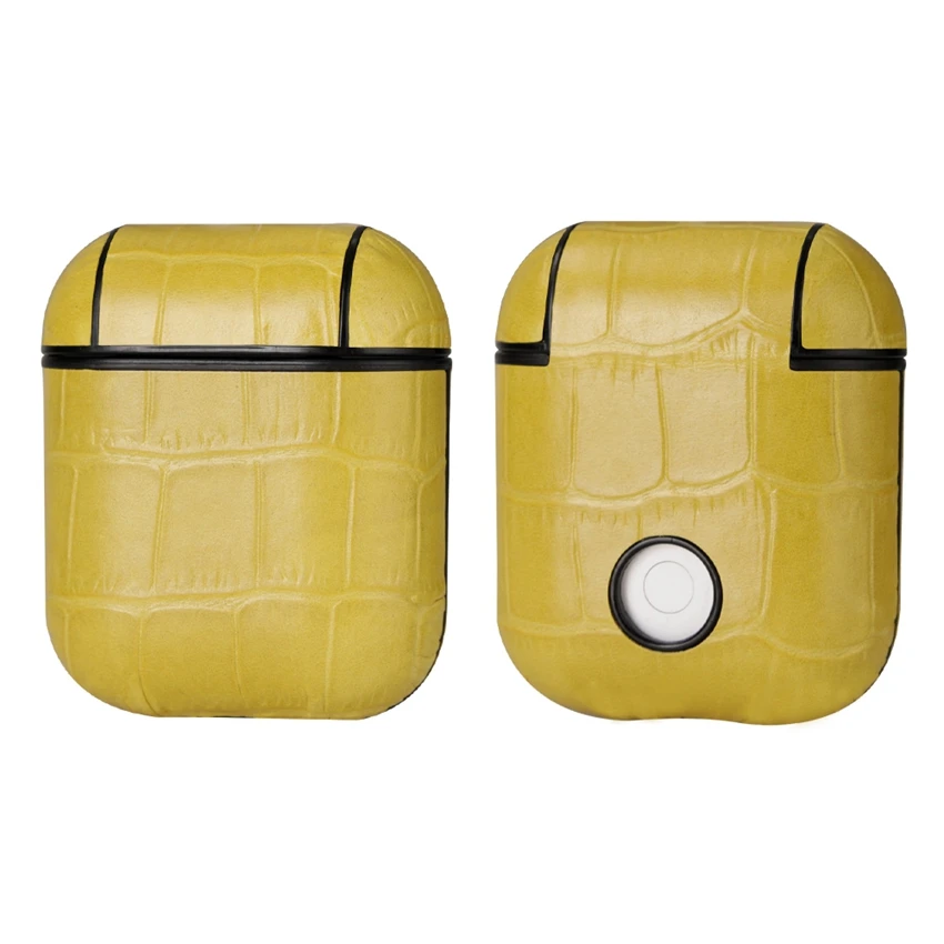 Крокодиловый узор натуральная кожа сумка для наушников для Airpods защитный чехол Аксессуары для кожи для Apple Airpods зарядная коробка