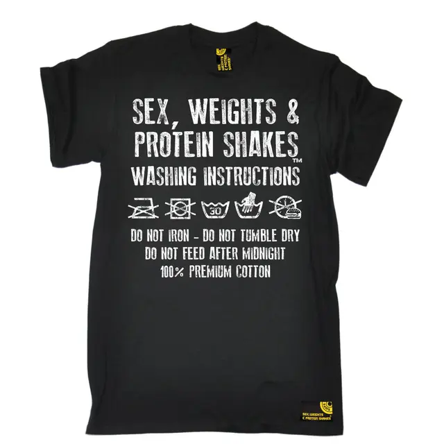 Washing Instructions Mens Swps T Shirt Birthday Workout Gymer Washing Instructions Mens Swps T Shirt Birthday Workout Gymer Traininger Fitness Men Cotton 100 Top Tee The New