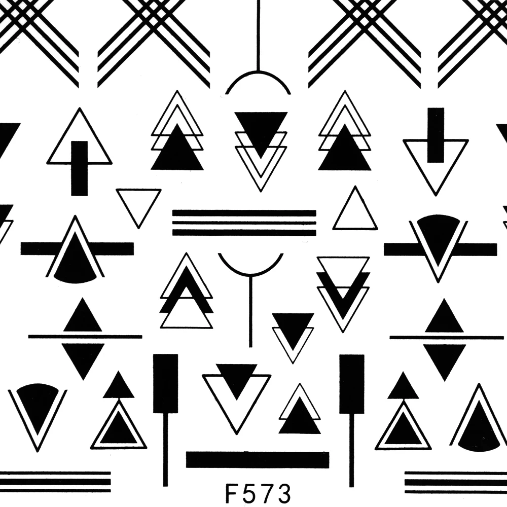 1 шт., черно-белые наклейки для ногтей, 3D наклейки, бабочки, цветы, листья, геометрические рисунки, слайдеры, тату, маникюрные украшения
