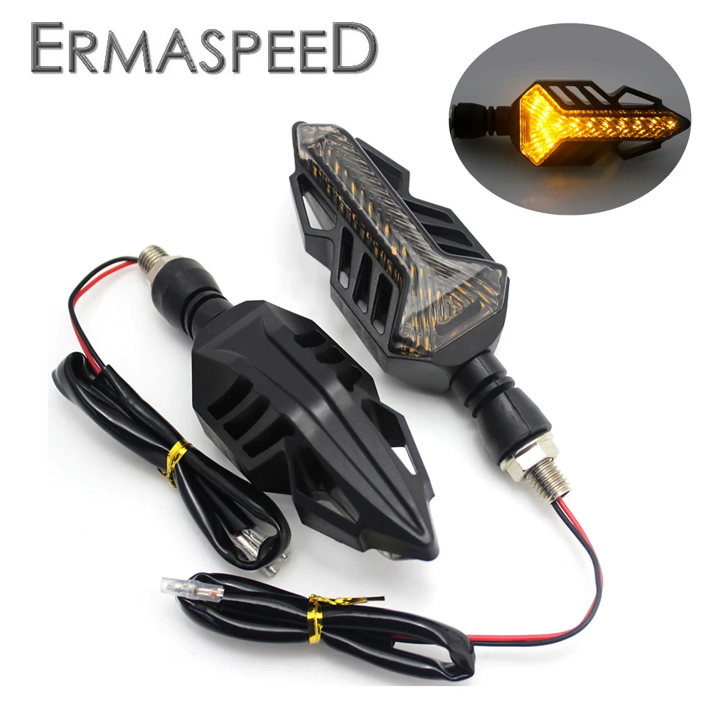 

Pair Motorcycle LED Turn Signal Lamp 12V Arrow Waterproof Rear Light Indicator Stop Flashers for KTM HONDA YAMAHA TMAX530