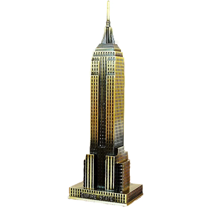 

Creative Europe Empire State Building Model Metal Home Decoration Accessories Figurines Miniatures Furnishing Craft Gifts