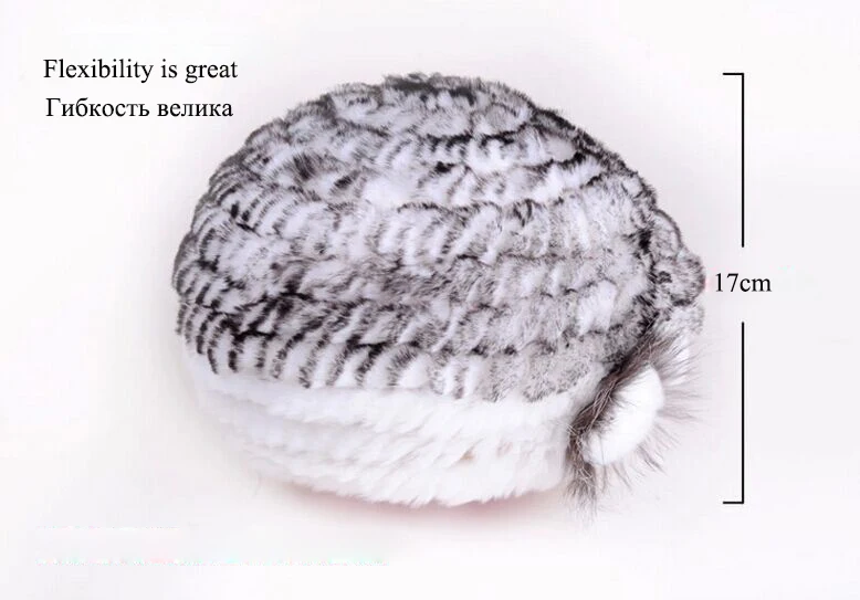 Russia Genuine Rex Rabbit Fur Beanies Hats Women's Winter Hat Warm Casual Female Knitted Natural Fur Hat Caps  (30)