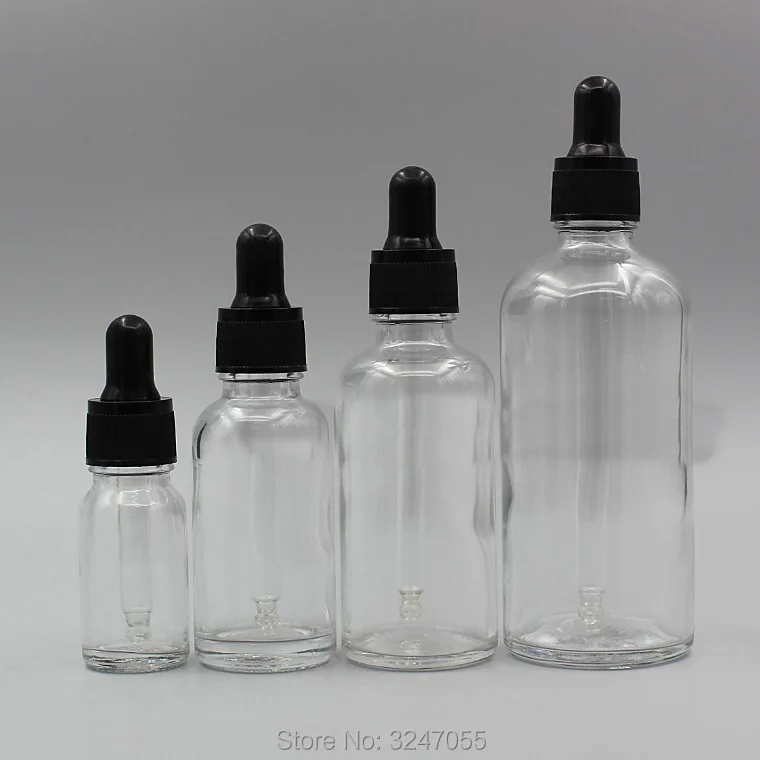 5ml10ml15ml20ml30ml50ml100ml пустая прозрачная стеклянная капельница с стеклянными пипетками