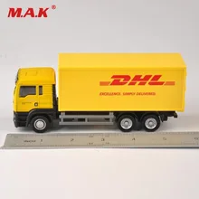 1:64 échelle modèle voiture moulé sous pression camion Express DHL camion modèle jaune conteneur transporteur enfants jouets pour enfants Collection cadeau