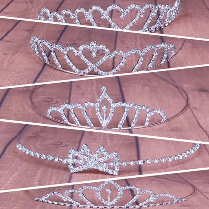 1 шт. короны для девочек Tiaras Выпускной День рождения свадебные диадемы Принцесса Корона TT@ 88