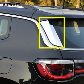 

Car Accessories ABS Chrome Rear Window Spoiler Side Triangle Cover Trims 2Pcs/set For Jeep Compass 2017 2018 Second Generation