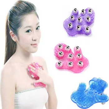 

relaxing massage roller Multi-function 360 degree Spin 9 Piece Steel Ball Systemic Palm Roll Body Massager Brush Health Care