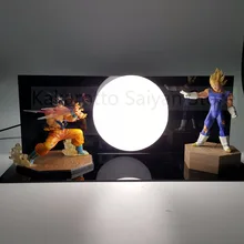 Dragon Ball Z Сон Гоку Фигурки в. с. Зло Вегета Супер Саян Аниме Dragon Ball Свет Модель Игрушки DBZ + лампы + База
