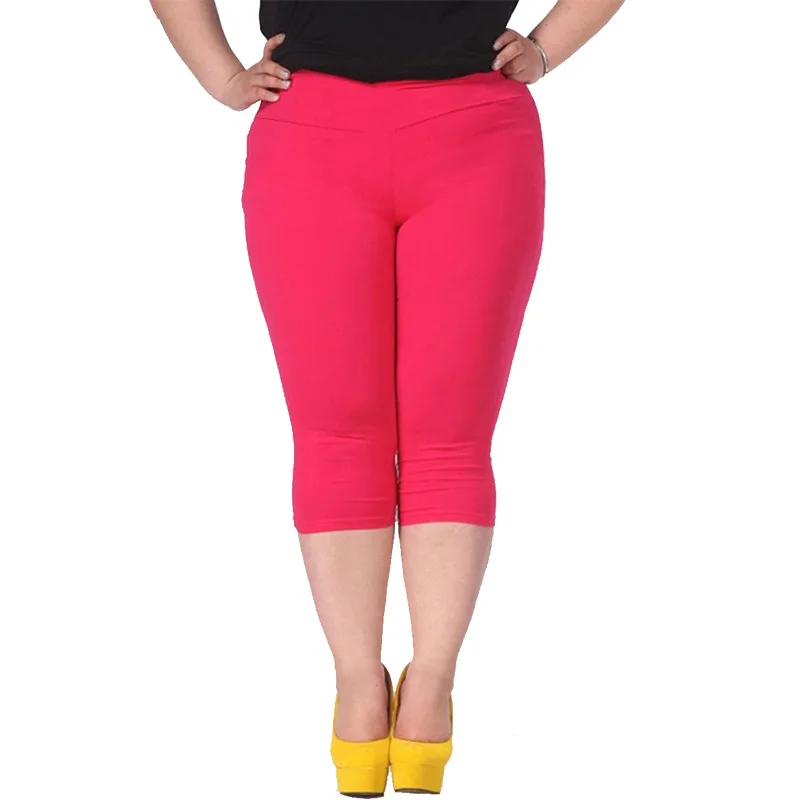 

Plus Size Female Elastic Pants 6XL 5XL 4XL Good Quality Extra Large Size Women Capris Pants Super Stretch Summer Pant