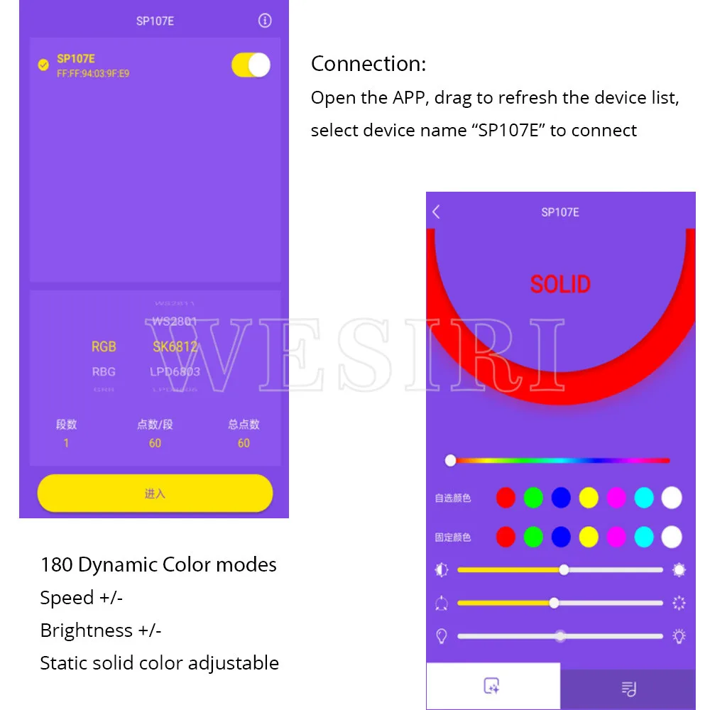 Wi-Fi Bluetooth SP107E Pixel IC SPI музыкальный светодиодный контроллер с помощью приложения для телефона для WS2812 SK6812 SK9822 RGBW APA102 LPD8806 полосы DC5-24V