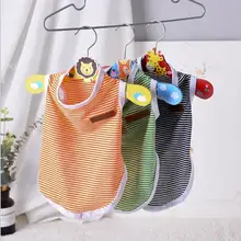 Британский стиль щенок собака Классическая полосатая хлопковая одежда простая футболка жилет для кошек и собак