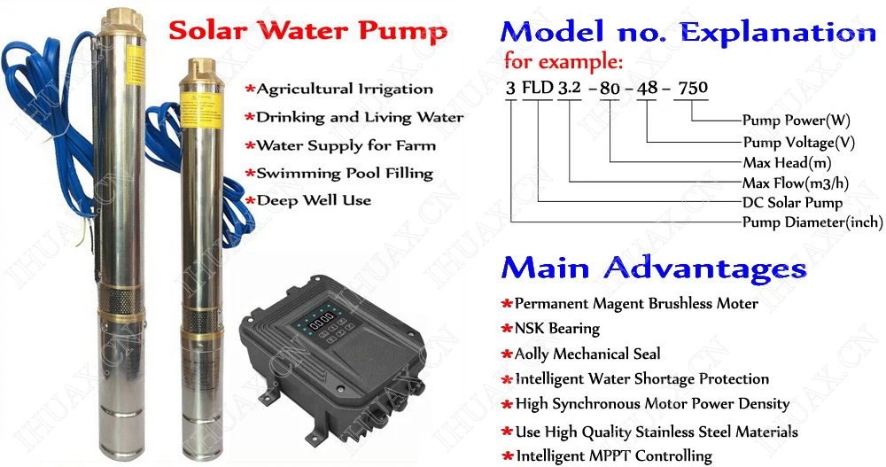 750 Вт DC 48V 72V бесщеточный высокоскоростной Солнечный глубокий водяной насос с синхронный двигатель с постоянным магнитом дома и сельское хозяйство