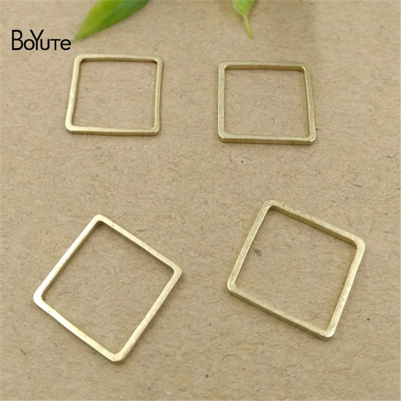 

BoYuTe 100Pcs 14MM 20MM Filigree Brass Square Connector Charms 4 Colors DIY Jewelry Materials