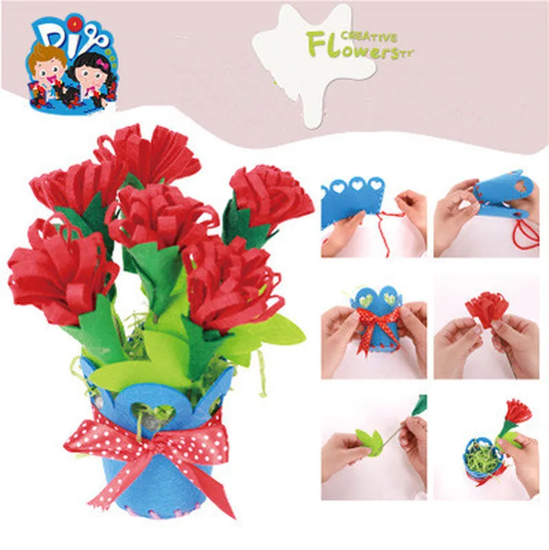 

DIY Non-woven Flowerpot Puzzle Toy Home Decoration Personalized Jigsaw Toy Craft Educational For Children Early Education Toys