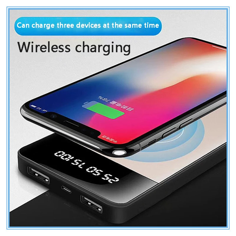 2018 latest Qi wireless charger mobile power 20000mAh dual US5V2A output external battery universal latest price 2018 latest Qi wireless charger mobile power 20000mAh dual US5V2A output external battery universal latest price