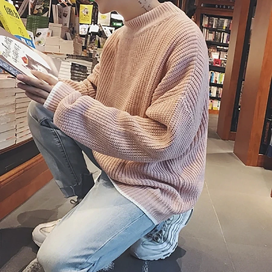 

Fashion High Wool Sweater Men Pullovers Winter Warm Sweaters Christmas Korean Style Solid Turtleneck Men Cashmere Sweater Mens