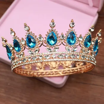 

15 Colors Gold Queen King Bridal Tiaras and Crowns Bride Prom Headpiece Women Hair Ornaments Wedding Hair Jewelry Accessories