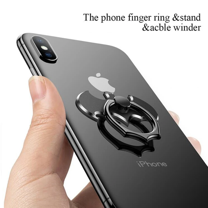 Bat 360 Degree Rotate Metal Universal Finger Ring Smartphone Mobile Cell Phone Hand Stand For iPhone 6/Samsung S9/Xiaomi Holder