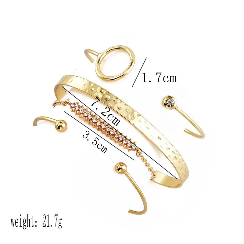 

New ladies bracelet popular round irregular bracelet high quality gold bracelet combination four-piece plata tailandesa S137