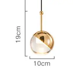 Подвесной светильник с круглым шариком из розового золота в скандинавском стиле, дизайнерский светильник для гостиной, прикроватный подвесной светильник - Цвет корпуса: Gold color