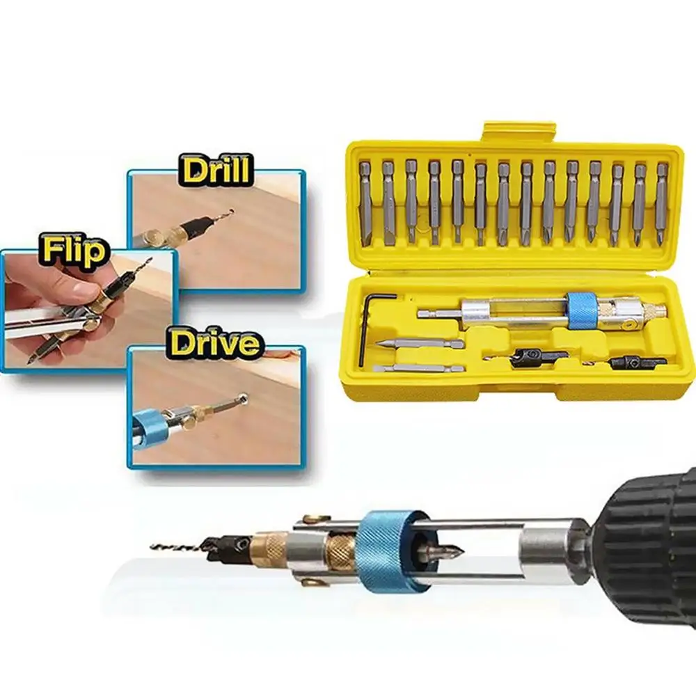 

20 Piece Set High Speed Steel Countersunk Head Bit Screwdriver Screwdriver Conversion Double Hold Quick Change Half Time Drill