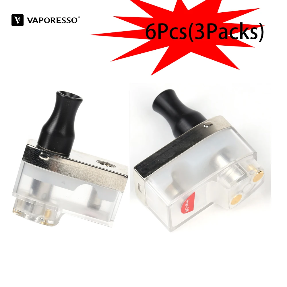 

6pcs Original Vaporesso Aurora Play Pod Cartridge Vape 2ml E Cigarettes Atomizer 1.3ohm Coil Head E Cig