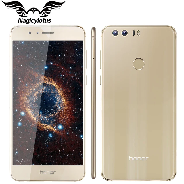 Оригинал huawei honor 8 4 г lte мобильный телефон окта ядро 3 г RAM 32 ГБ Android 6.0 5.2 дюймов FHD 1920*1080 Двойная Камера Отпечатков Пальцев NFC