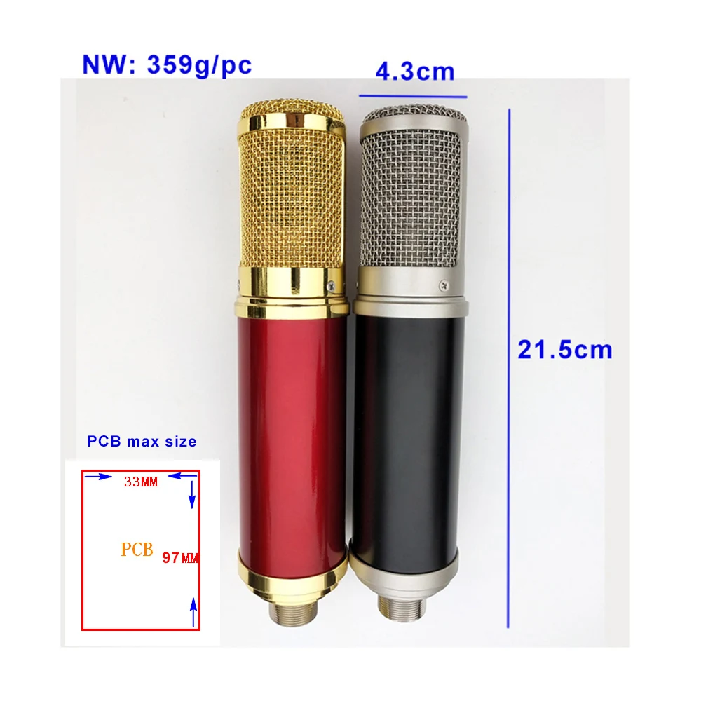 Красный золотой черный металлический корпус корпуса микрофона конденсаторный корпус микрофона чехол-держатель для микрофона