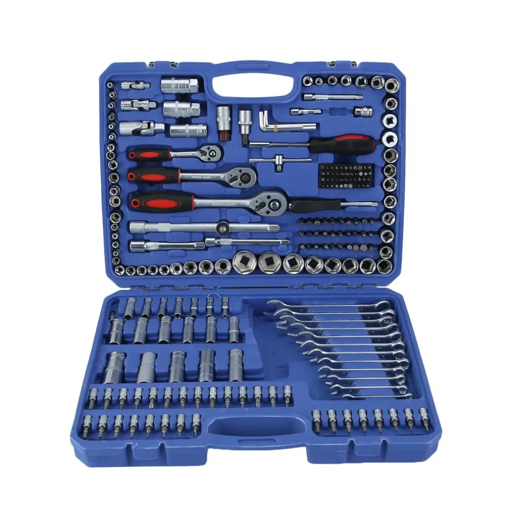 

215 Pcs/Set Socket Set Ratchet Torque Wrench Professional Combo Tools Compact Car Repairing Tool Kit Screwdriver Bit