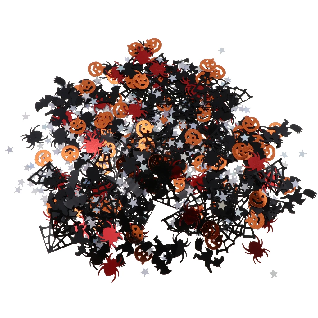 Halloween Party Confetti Sprinkles Metallic Pumpkin Spiders Confetti Decoration for Party Festival Birthday Party Celebration