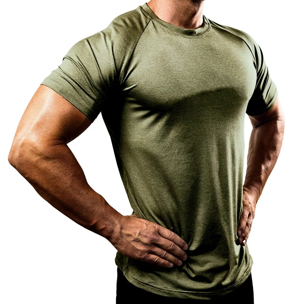 Мужские футболки, летние спортивные футболки для бега, мужская одежда с коротким рукавом, Повседневная футболка с круглым вырезом, быстросохнущая футболка для фитнеса, спортивная одежда - Color: 3