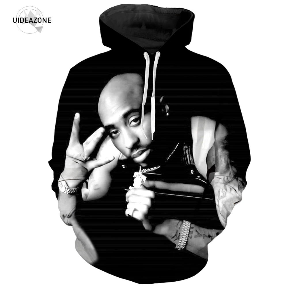 Мужская толстовка в стиле хип хоп с 3D принтом Tupac 2Pac худи изображением Креста