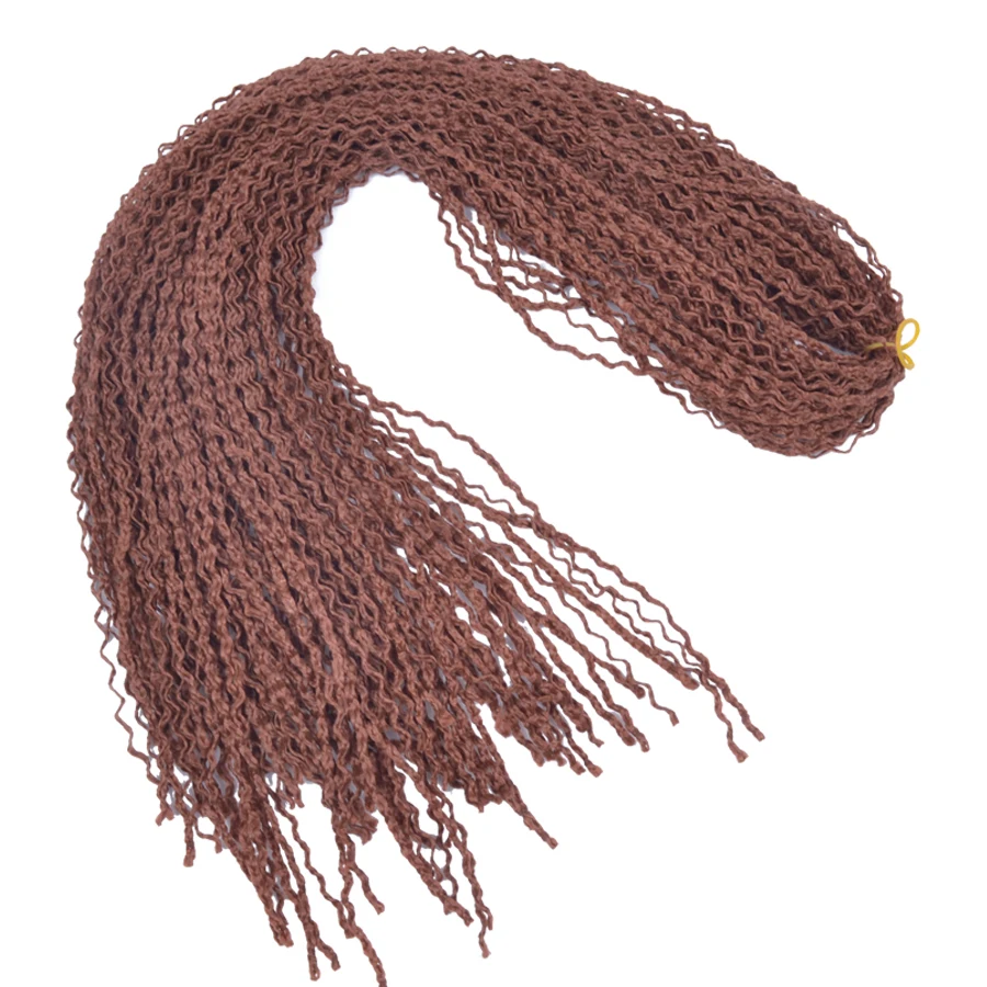 

Long curly Synthetic Crochet Box Braids Thin Twist 28Inch Zizi Braid Brown Gray Burgundy Box Braids Hair Extensions 28roots/pack