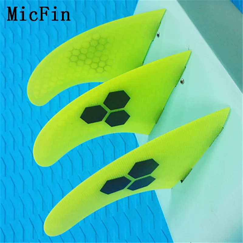 Micfin Кили досок для серфинга из стекловолокна медовая расческа Комплект «плавников» 3 синий FCS G5 TRI NEW SURF FIN SKEG quilhas FCS выпрямитель для серфинга