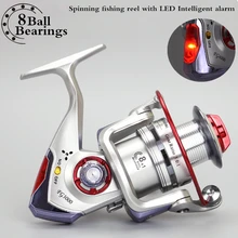 Sea Boat Spinning Bait Casting Fishing Reel 8+1BB with LED Intelligent Alarm Electric Fish Wheel Automatic Alert Carp reel