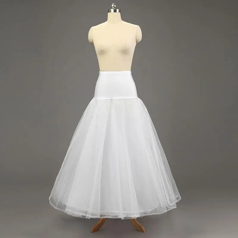 

White / Ivory Plus Size Lycra 1 Hoop 2 Layer A-line Wedding Gown Petticoat Crinolines Slips Underskirt