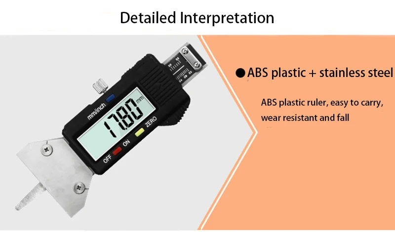 Черный цифровой измеритель Глубина рисунка протектора из нержавеющей стали 0-25 мм измерительная линейка измерительный прибор для измерения давления автомобиля