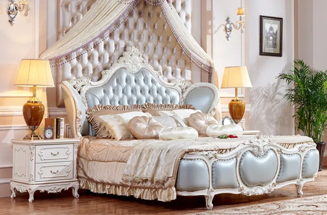 Slaapkamer meubels luxe kingsize bed franse stijl meubels in ... Slaapkamer meubels luxe kingsize bed franse stijl meubels in ...