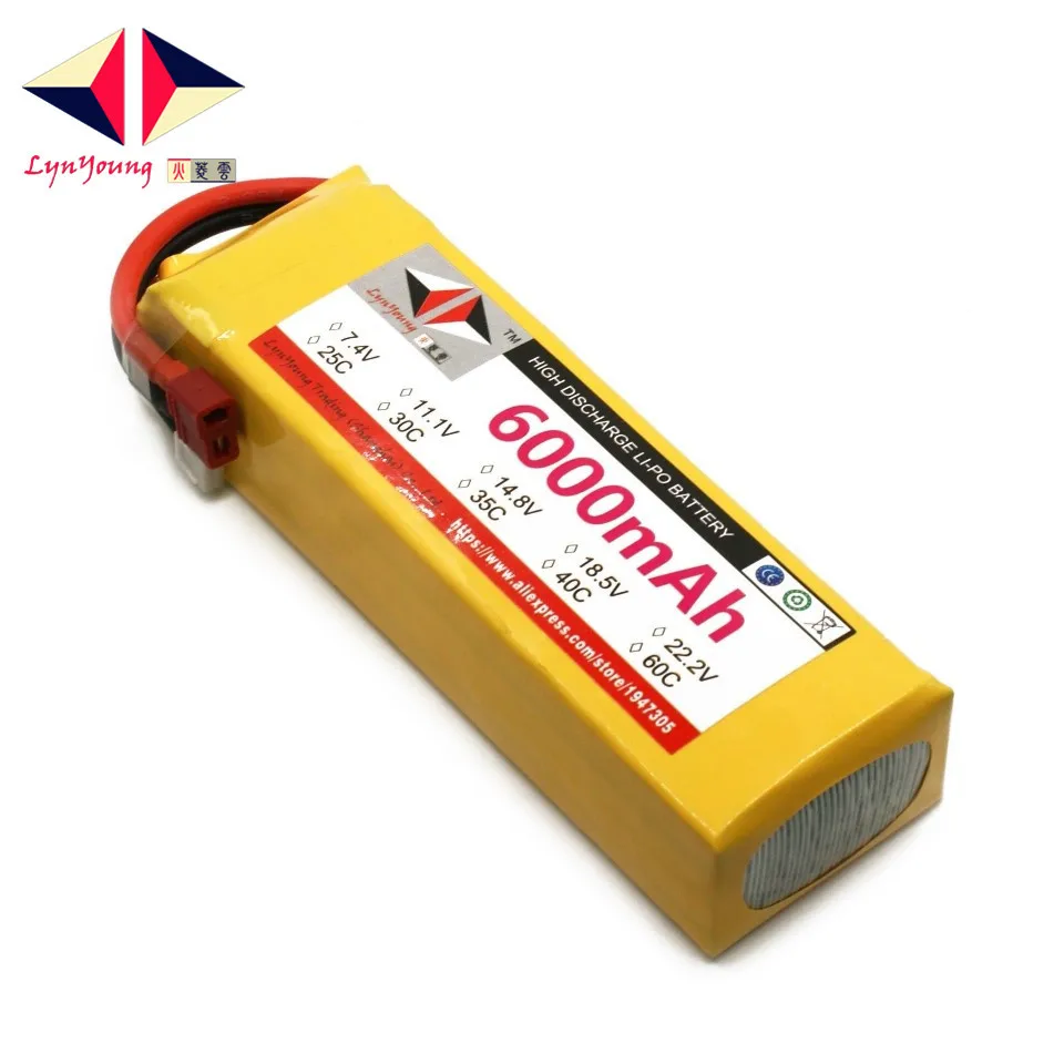 LYNYOUNG 18 5v lipo font b battery b font 5s 6000mah 30c max 60c For RC