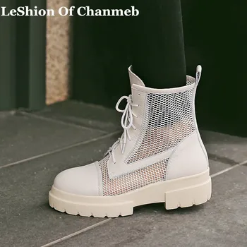 

Top Quality Cow Leather Motorcycle Boots Women's Big Plus Size 42 Summer Mesh Shoes Lady Combat Boots Gladiator Boots Shoes Sexy