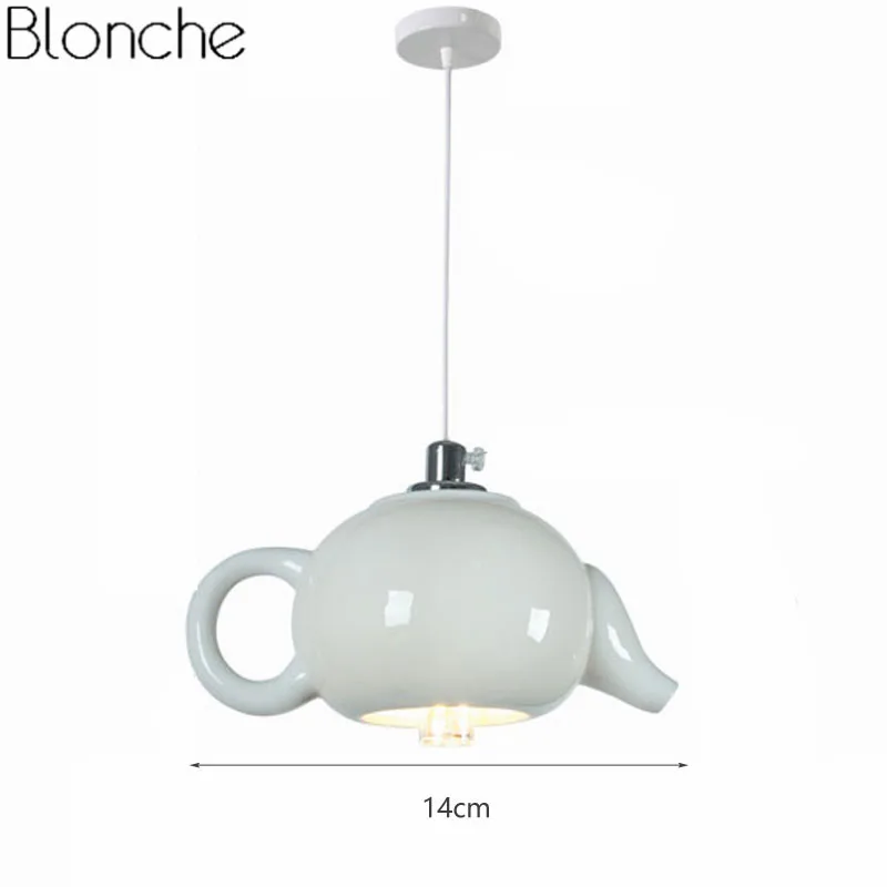 Modern Ceramic Led Pendant Lights Tea Cup Teapot Hanglamp Nordic Hanging Lamp Home Decor Dining Room Kitchen Lighting Fixtures - Цвет корпуса: B